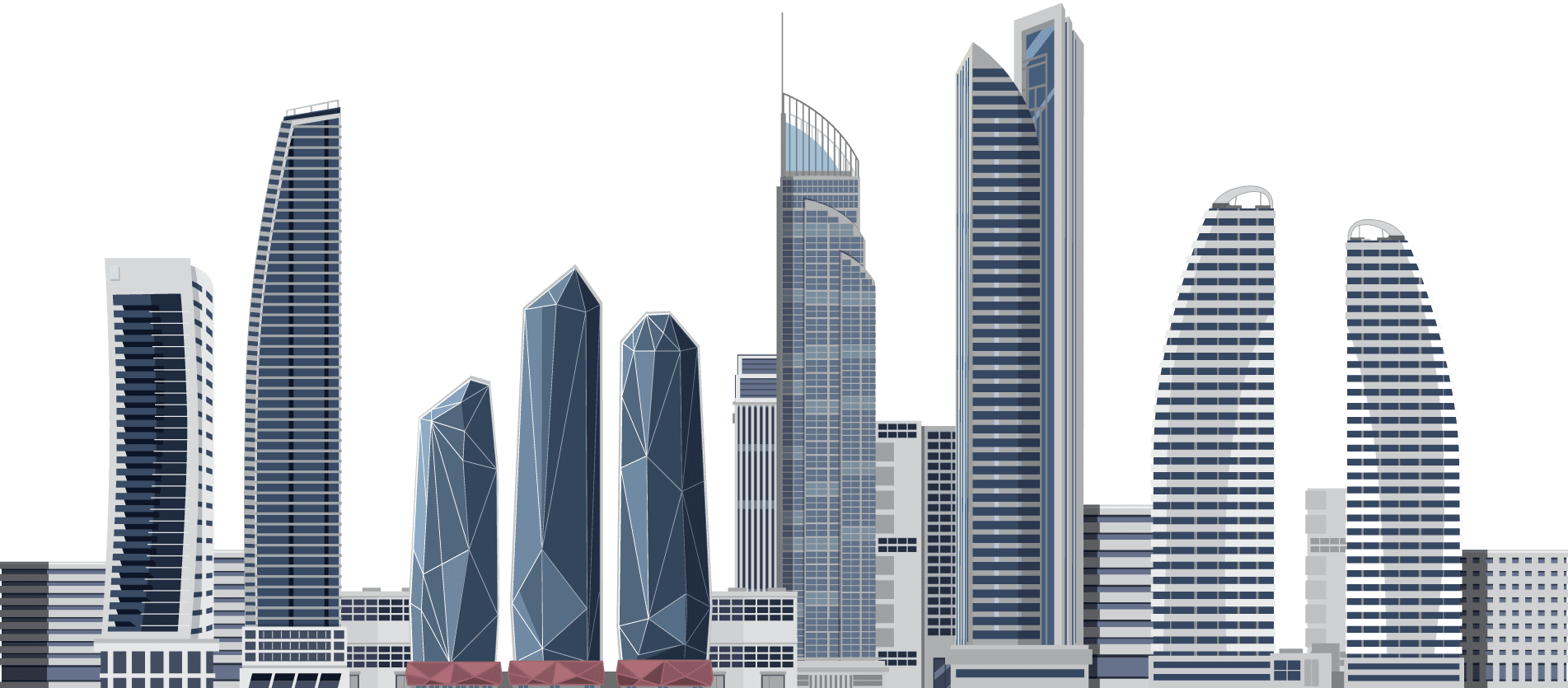 A drawing of the Surfers Paradise skyline from the ocean on the Gold Coast Removals website